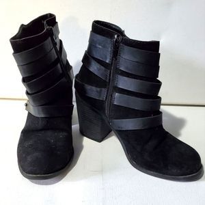 FERGALICIOUS Tallulah Black Booties Heeled Boots Size 7.5